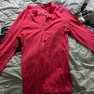 Pink J crew button down blouse size L